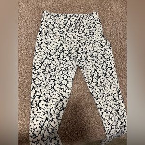 Forever 21, white and black floral we’re al print tights, size L